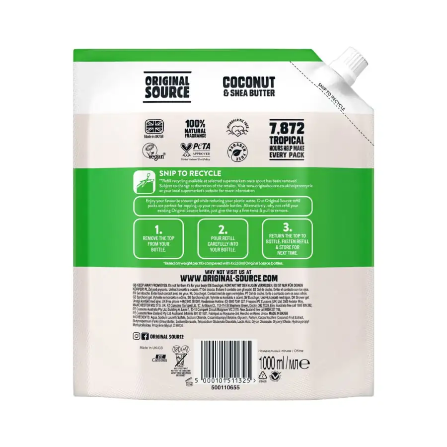 Tropical Coconut & Shea Butter Shower Refill