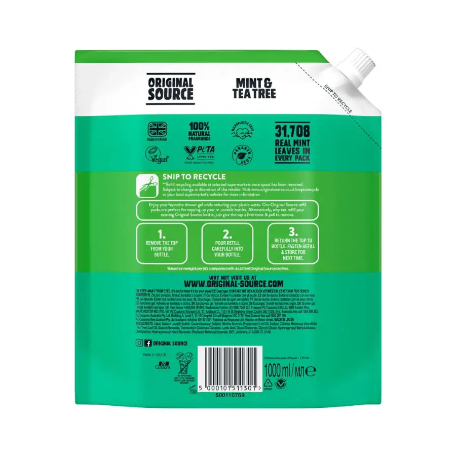 Tingly Mint & Tea Tree Shower Refill