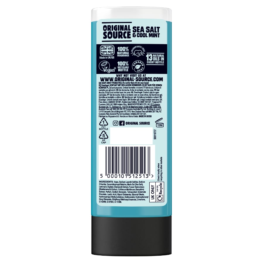 Sea salt face wash top