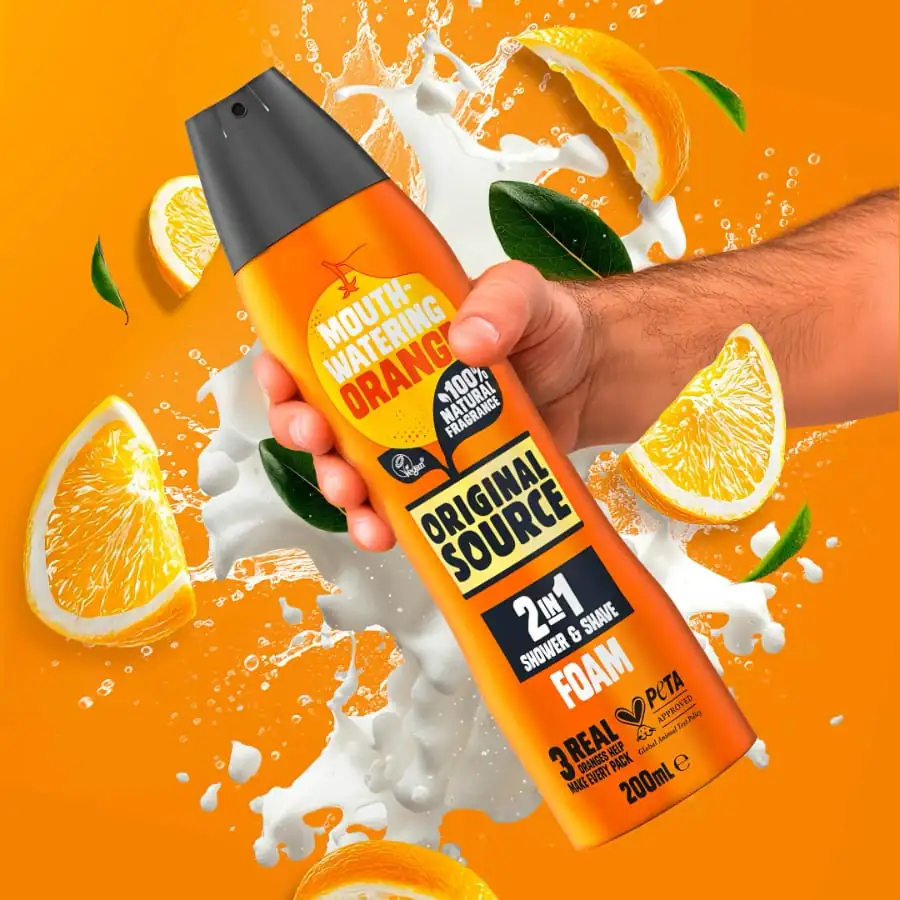 Orange 2 in 1 Shower & Shave Foam